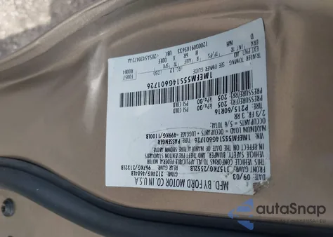 2004 Mercury Sable Ls Premium z USA, uszkodzony, nr VIN 1MEFM55S14G601726